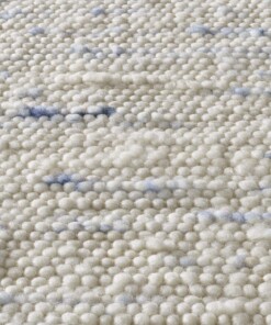 Wollen vloerkleed handweef Oslo - crème/blauw - close up materiaal, thumbnail