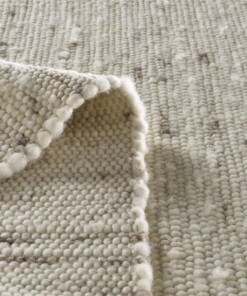 Wollen vloerkleed vierkant handweef Oslo - crème/grijs - close up vouw, thumbnail Wollen vloerkleed vierkant handweef Oslo - crème/grijs - close up vouw, thumbnail