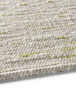 Wollen vloerkleed handweef Oslo - crème/groen - close up zijkant, thumbnail Wollen vloerkleed handweef Oslo - crème/groen - close up zijkant, thumbnail