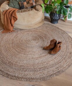 Rond jute vloerkleed - Pure - naturel - sfeer, thumbnail