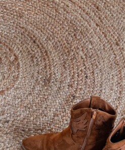 Rond jute vloerkleed - Pure - naturel - close up materiaal, thumbnail Rond jute vloerkleed - Pure - naturel - close up materiaal, thumbnail