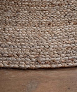 Rond jute vloerkleed - Pure - naturel - close up zijkant