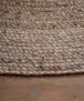 Rond jute vloerkleed - Pure - naturel - close up zijkant, thumbnail