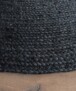 Rond jute vloerkleed - Pure - zwart [special edition] - close up zijkant, thumbnail