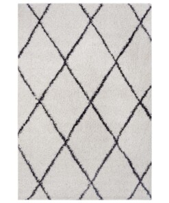 Hoogpolig vloerkleed ruiten Scandic - crème/zwart - overzicht boven, thumbnail