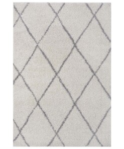 Hoogpolig vloerkleed ruiten Scandic - crème/donkergrijs - overzicht boven, thumbnail