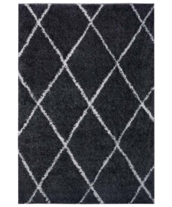 Hoogpolig vloerkleed ruiten Scandic - zwart/lichtgrijs - overzicht boven, thumbnail Hoogpolig vloerkleed ruiten Scandic - zwart/lichtgrijs - overzicht boven, thumbnail