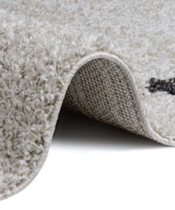 Hoogpolig vloerkleed ruiten Berber - crème/zwart - close up, thumbnail