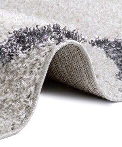 Hoogpolig vloerkleed Sultan - crème/donkergrijs - close up, thumbnail