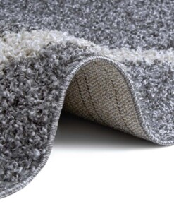 Hoogpolig vloerkleed Sultan - donkergrijs/crème - close up, thumbnail