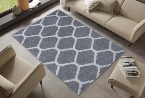Hoogpolig vloerkleed Sultan - donkergrijs/crème - sfeer