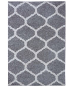 Hoogpolig vloerkleed Sultan - donkergrijs/crème - overzicht boven, thumbnail