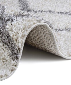 Hoogpolig vloerkleed Cubical - crème/donkergrijs - close up, thumbnail