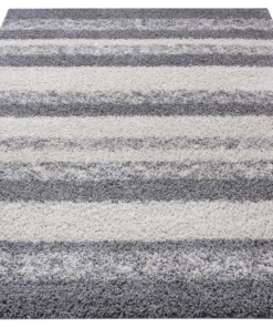 Hoogpolig vloerkleed strepen Quarry - donkergrijs/crème - overzicht schuin, thumbnail Hoogpolig vloerkleed strepen Quarry - donkergrijs/crème - overzicht schuin, thumbnail