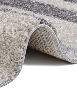 Hoogpolig vloerkleed strepen Quarry - lichtgrijs/donkergrijs - close up, thumbnail