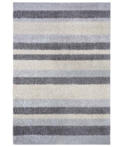 Hoogpolig vloerkleed strepen Quarry - lichtgrijs/donkergrijs - overzicht boven, thumbnail