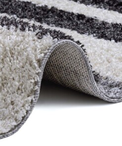 Hoogpolig vloerkleed strepen Quarry - donkergrijs/zwart - close up, thumbnail Hoogpolig vloerkleed strepen Quarry - donkergrijs/zwart - close up, thumbnail