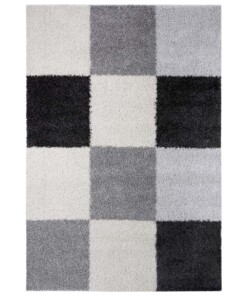 Hoogpolig vloerkleed blokken Rustic - crème/zwart - overzicht boven, thumbnail Hoogpolig vloerkleed blokken Rustic - crème/zwart - overzicht boven, thumbnail