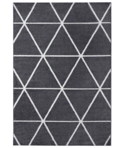 Modern vloerkleed ruiten Tres - donkergrijs - overzicht boven, thumbnail