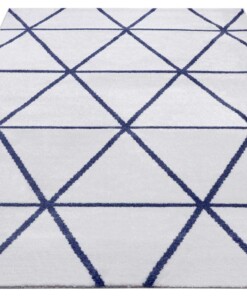 Modern vloerkleed ruiten Tres - ivoor/blauw - overzicht schuin, thumbnail Modern vloerkleed ruiten Tres - ivoor/blauw - overzicht schuin, thumbnail