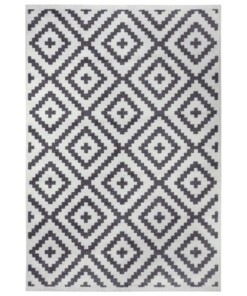 Modern vloerkleed ruiten Aztec - grijs/crème - overzicht boven