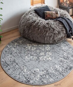Rond vintage Vloerkleed Antiq - Joy de Vivre - grijs - sfeer, thumbnail