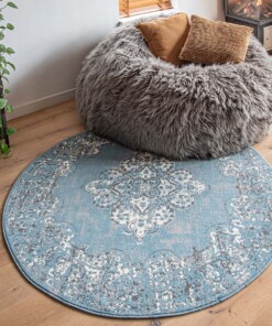 Rond vintage Vloerkleed Antiq - Joy de Vivre - blauw - sfeer