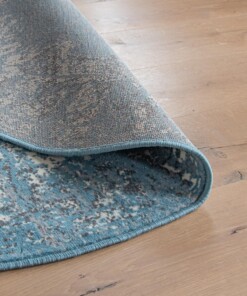 Rond vintage Vloerkleed Antiq - Joy de Vivre - blauw - close up vouw, thumbnail Rond vintage Vloerkleed Antiq - Joy de Vivre - blauw - close up vouw, thumbnail