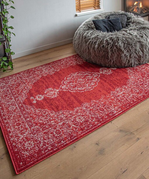 Vintage vloerkleed Joy de Vivre Pixel - rood - sfeer