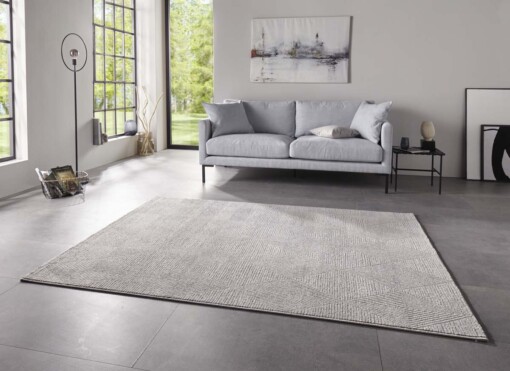 Design vloerkleed ruiten Monte ELLE - lichtgrijs - sfeer