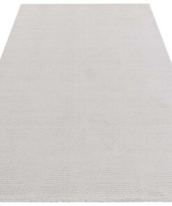 Design vloerkleed ruiten Monte ELLE - zilver/crème - overzicht schuin, thumbnail