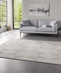 Design vloerkleed ruiten Monte ELLE - zilver/crème - sfeer