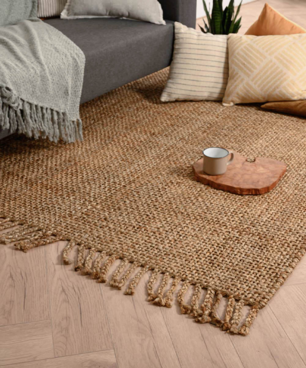 Jute vloerkleed Chunky - & me - naturel | Tapeso