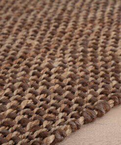 Jute loper Chunky - Boho & me - bruin/naturel - close up zijkant