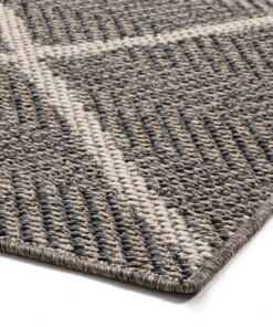 Scandinavisch buitenkleed ruiten Verner -  grijs/crème - close up hoek, thumbnail Scandinavisch buitenkleed ruiten Verner -  grijs/crème - close up hoek, thumbnail