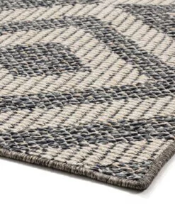 Buitenkleed ruiten Kjeld - blauw/crème - close up hoek, thumbnail Buitenkleed ruiten Kjeld - blauw/crème - close up hoek, thumbnail