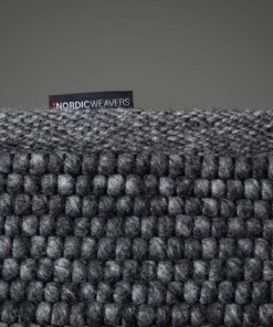 Wollen vloerkleed Lett - donkergrijs - close up zijkant, thumbnail Wollen vloerkleed Lett - donkergrijs - close up zijkant, thumbnail