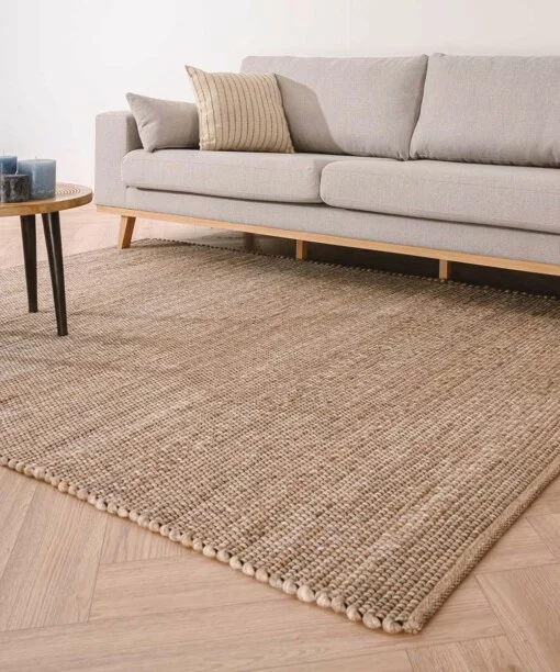 Wollen vloerkleed Lett - beige - sfeer