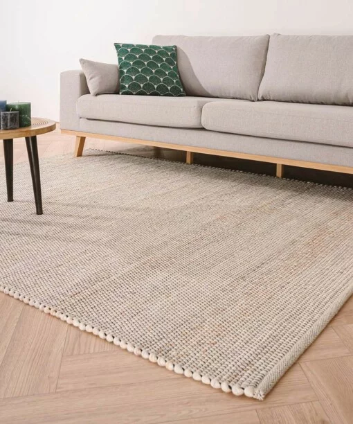 Wollen vloerkleed Lett - wit/beige - sfeer