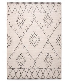 Berber vloerkleed Beni Ouarain Sufian - crème/zwart - overzicht boven, thumbnail