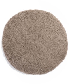 Rond hoogpolig vloerkleed - Cozy Shaggy - beige - overzicht boven