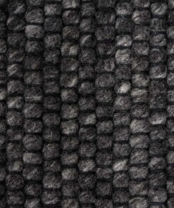 Rond wollen vloerkleed Lett - donkergrijs - close up materiaal, thumbnail