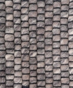 Rond wollen vloerkleed Lett - grijs - close up materiaal, thumbnail
