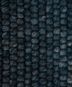 Rond wollen vloerkleed Lett - petrol - close up materiaal, thumbnail