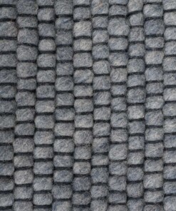 Rond wollen vloerkleed Lett - staalblauw - close up materiaal, thumbnail Rond wollen vloerkleed Lett - staalblauw - close up materiaal, thumbnail