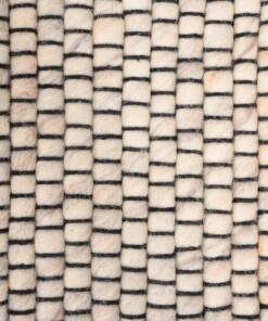 Rond wollen vloerkleed Lett - wit/beige - close up materiaal, thumbnail