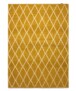 Wollen vloerkleed - ruiten Vinduer - okergeel/crème - overzicht boven, thumbnail
