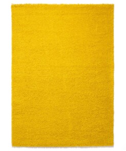 Hoogpolig vloerkleed shaggy Trend effen - geel - overzicht boven