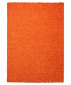 Hoogpolig vloerkleed shaggy Trend effen - oranje - overzicht boven