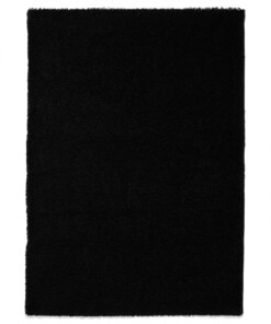 Hoogpolig vloerkleed shaggy Trend effen - zwart - overzicht boven